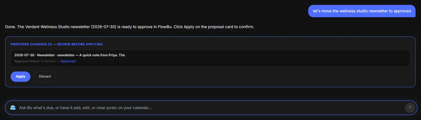 FlowBu connected to an existing AI subscription